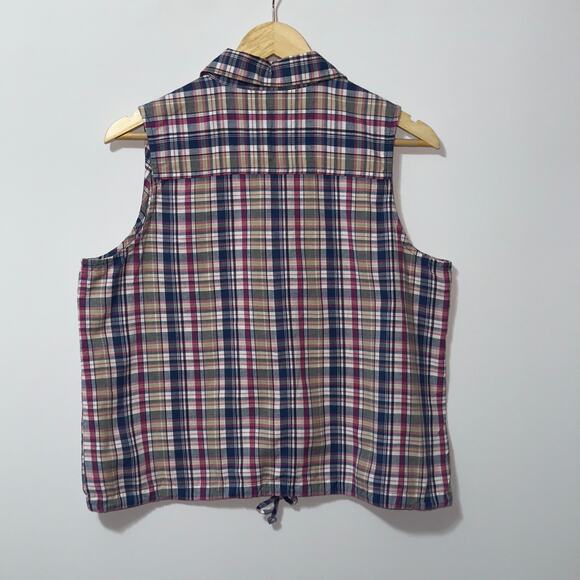 Fashion bug plaid button up top women’s size large - Picture 2 of 6